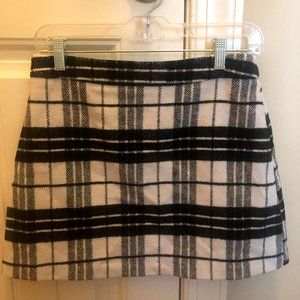 Felt Plaid Mini Skirt